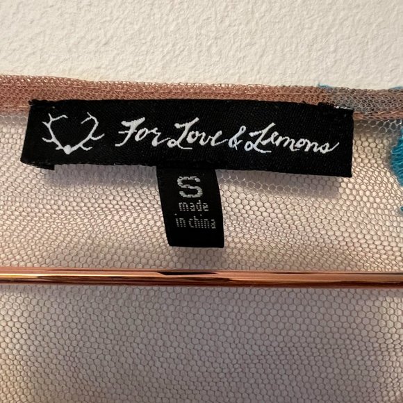 For Love & Lemons Blue Orchid Crop Top Small - Picture 4 of 5